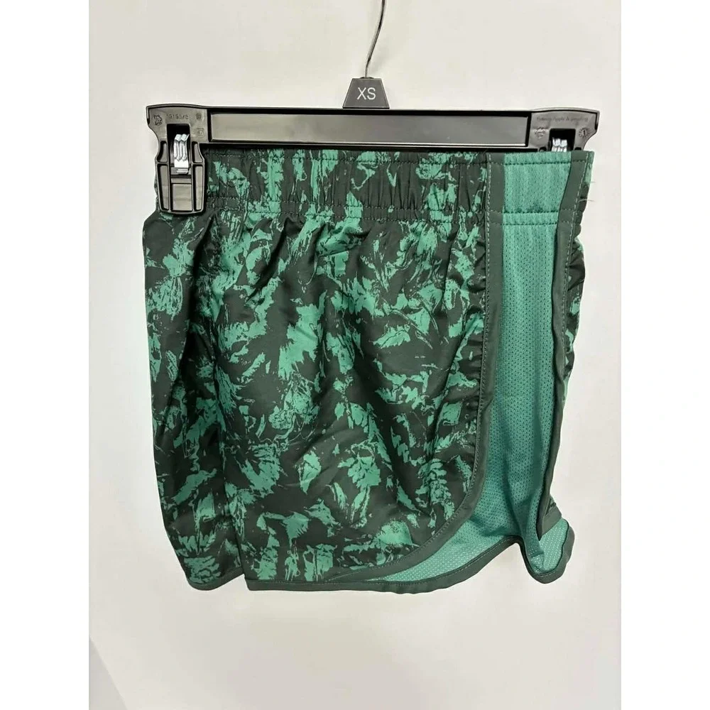 Nike Womens Green Printed Tempo Dri Fit Brief Lined Running Shorts Size XS NWT